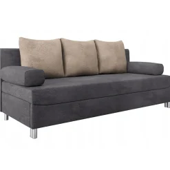 Garnero Arredamenti Divani Lineari|Divani Letto-Divano letto 3 posti 192cm pieghevole matrimoniale grigio beige Titus Tessuto Vellutato Alova Grigio Beige Scuro