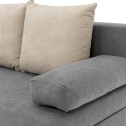 Garnero Arredamenti Divani Lineari|Divani Letto-Divano letto 3 posti 192cm pieghevole matrimoniale grigio beige Titus Tessuto Vellutato Alova Grigio Beige Scuro