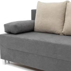 Garnero Arredamenti Divani Lineari|Divani Letto-Divano letto 3 posti 192cm pieghevole matrimoniale grigio beige Titus Tessuto Vellutato Alova Grigio Beige Scuro