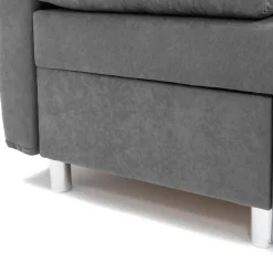 Garnero Arredamenti Divani Lineari|Divani Letto-Divano letto 3 posti 192cm pieghevole matrimoniale grigio beige Titus Tessuto Vellutato Alova Grigio Beige Scuro