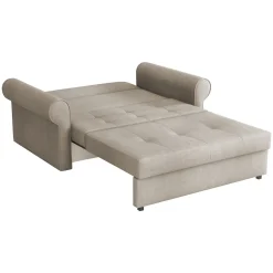 Garnero Arredamenti Divani Letto|Divani Letto-Divano letto 2 posti imbottito in tessuto matrimoniale 148cm beige Jamar