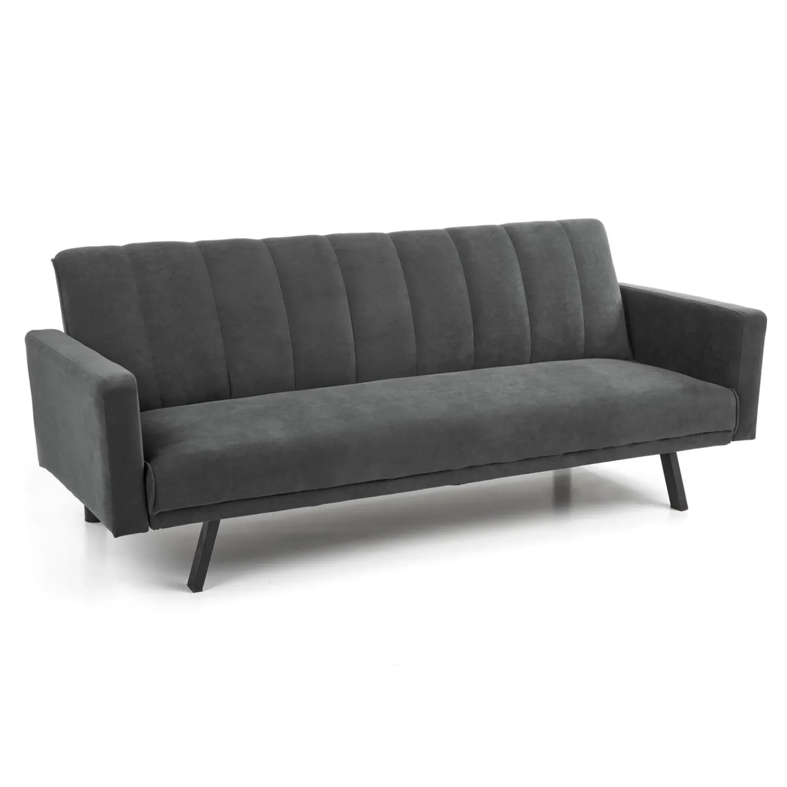 Garnero Arredamenti Divani Letto|Divani Letto-Divano letto 3 posti 192x82 cm velluto Nespolo Grigio scuro