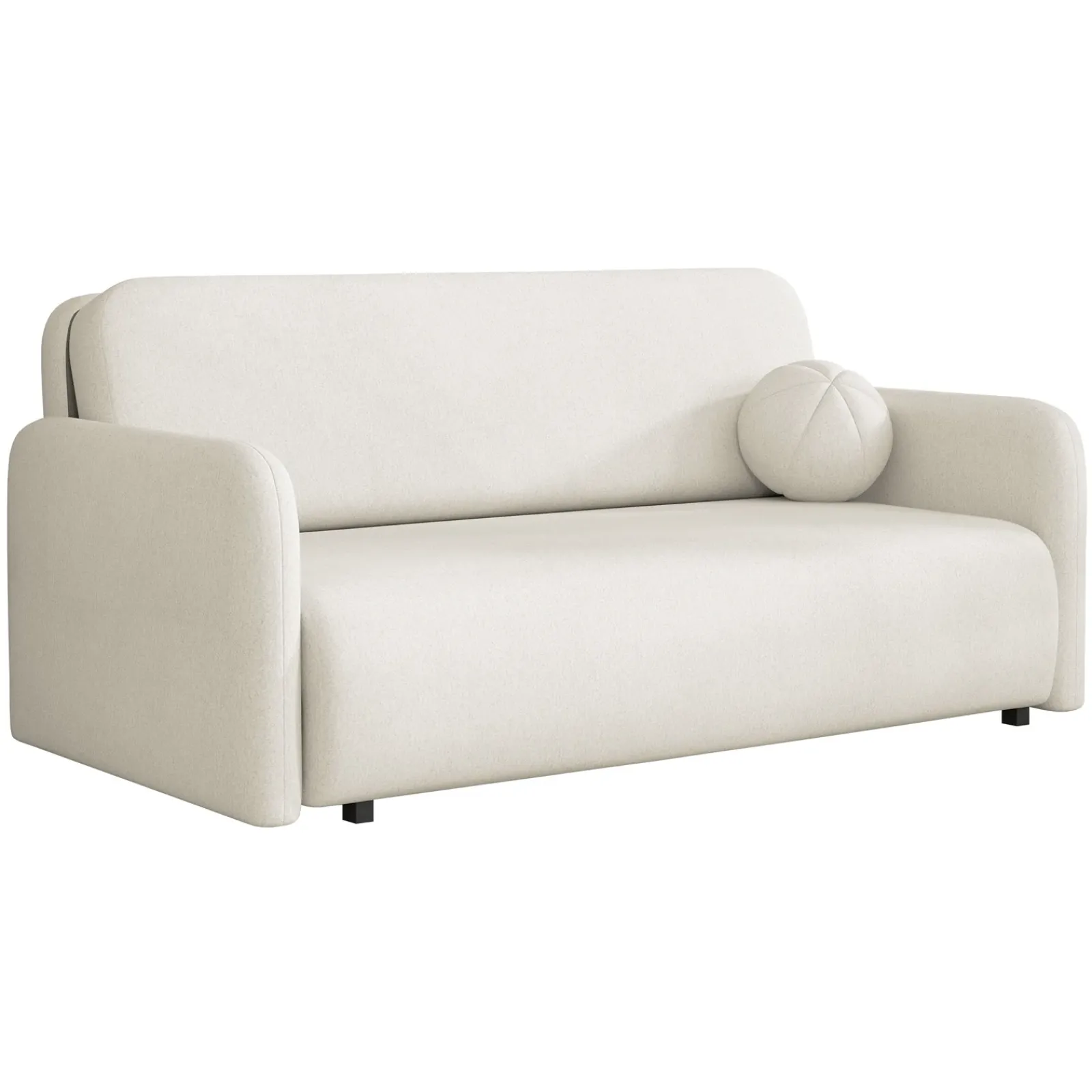 Garnero Arredamenti Divani Lineari|Divani Letto-Divano letto 3 posti 170x103 cm con contenitore e cuscino tessuto velo panna Reposa Tessuto Velo Bianco