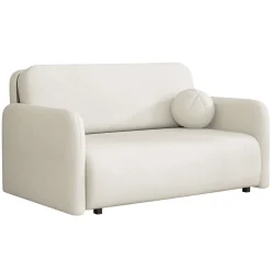 Garnero Arredamenti Divani Lineari|Divani Letto-Divano letto 2 posti 150x103 cm con contenitore e cuscino tessuto velo panna Reposa Tessuto Velo Bianco