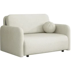 Garnero Arredamenti Divani Lineari|Divani Letto-Divano letto 2 posti  130x103 cm con contenitore e cuscino Reposa Tessuto Bouclé Beige Chiaro