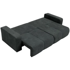 Garnero Arredamenti Divani Lineari|Divani Letto-Divano letto 3 posti 248x90cm con contenitore in Floty Tessuto Velo Nero