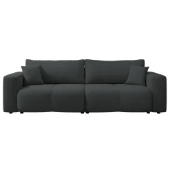 Garnero Arredamenti Divani Lineari|Divani Letto-Divano letto 3 posti 248x90cm con contenitore in Floty Tessuto Velo Nero