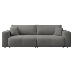 Garnero Arredamenti Divani Lineari|Divani Letto-Divano letto 3 posti 248x90cm con contenitore in Floty Tessuto Velo Grigio Scuro