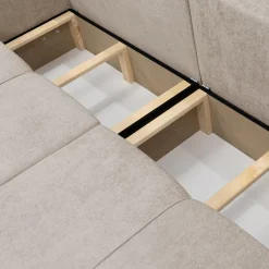 Garnero Arredamenti Divani Lineari|Divani Letto-Divano letto 3 posti 248x90cm con contenitore in Floty Tessuto Velo Beige