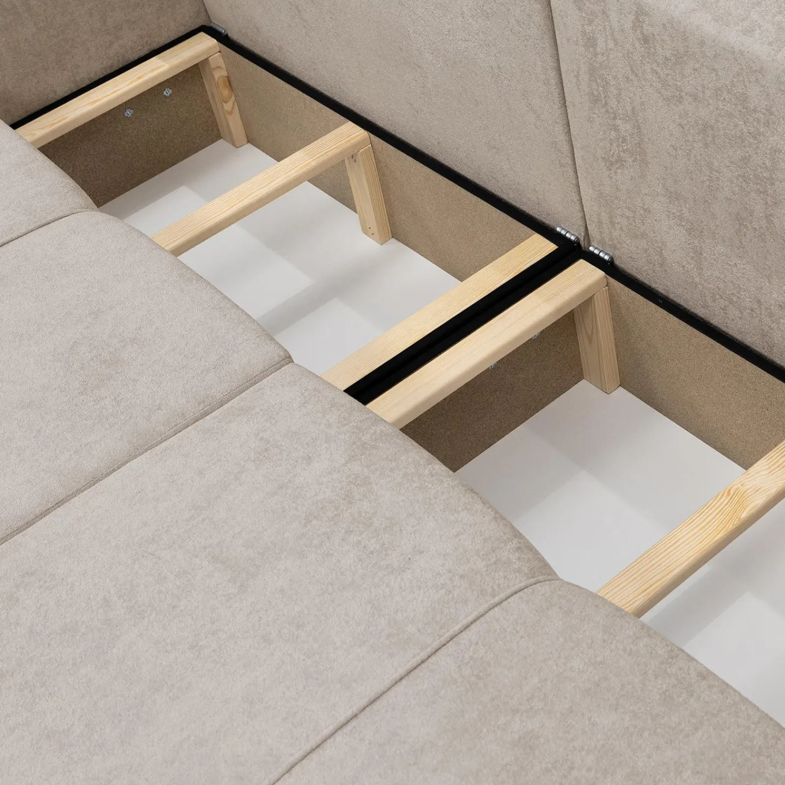 Garnero Arredamenti Divani Lineari|Divani Letto-Divano letto 3 posti 248x90cm con contenitore in Floty Tessuto Velo Beige