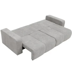 Garnero Arredamenti Divani Lineari|Divani Letto-Divano letto 3 posti 248x90cm con contenitore in Floty Tessuto Velo Grigio Chiaro