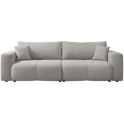 Garnero Arredamenti Divani Lineari|Divani Letto-Divano letto 3 posti 248x90cm con contenitore in Floty Tessuto Velo Grigio Chiaro