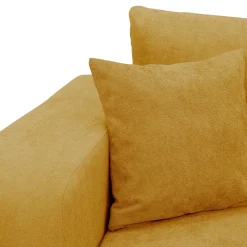 Garnero Arredamenti Divani Lineari|Divani Letto-Divano letto 3 posti 248x90cm con contenitore in tessuto velo giallo senape Floty Tessuto Velo Senape