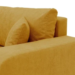 Garnero Arredamenti Divani Lineari|Divani Letto-Divano letto 3 posti 248x90cm con contenitore in tessuto velo giallo senape Floty Tessuto Velo Senape