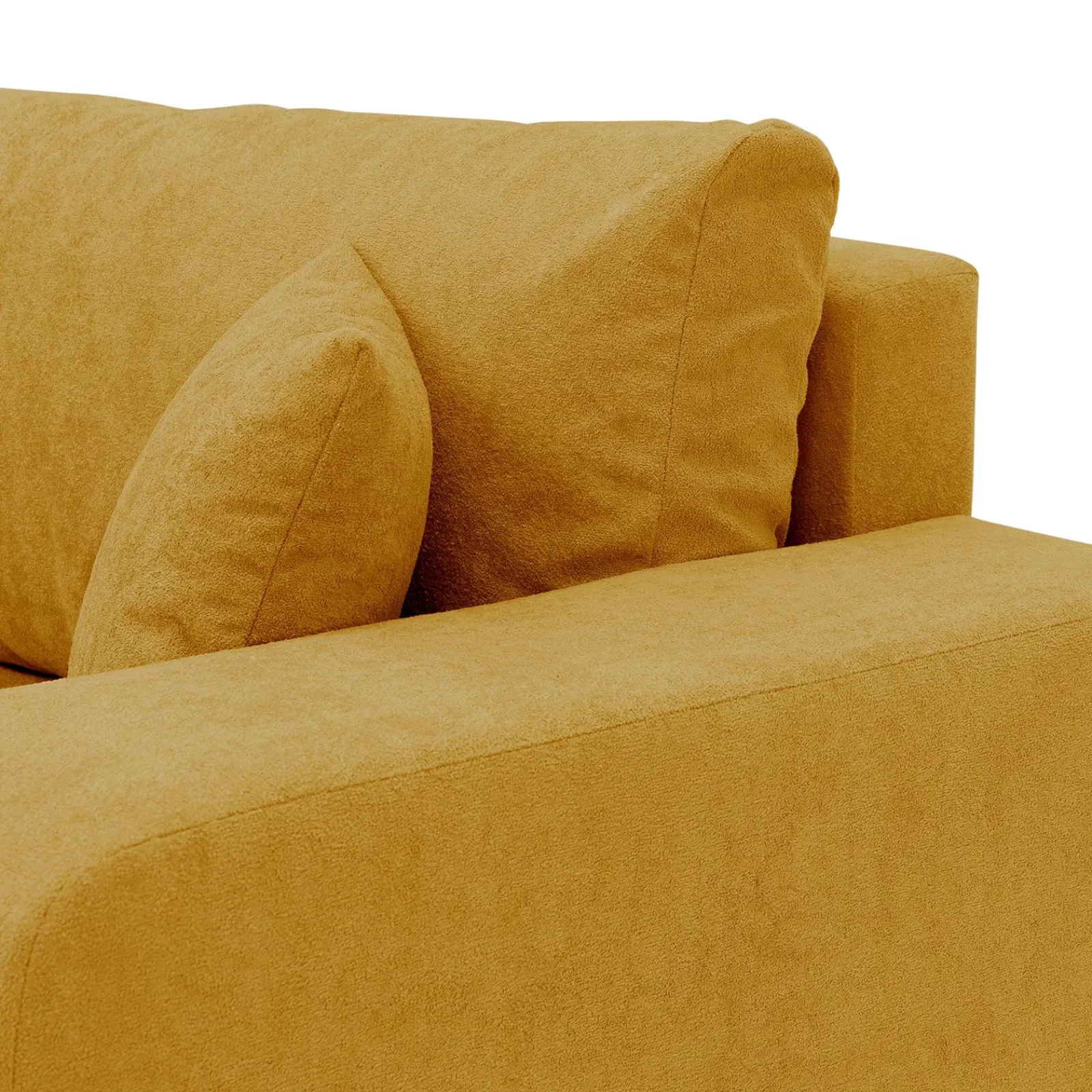 Garnero Arredamenti Divani Lineari|Divani Letto-Divano letto 3 posti 248x90cm con contenitore in tessuto velo giallo senape Floty Tessuto Velo Senape