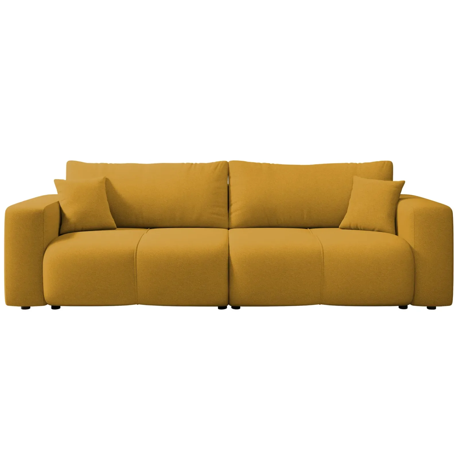 Garnero Arredamenti Divani Lineari|Divani Letto-Divano letto 3 posti 248x90cm con contenitore in tessuto velo giallo senape Floty Tessuto Velo Senape