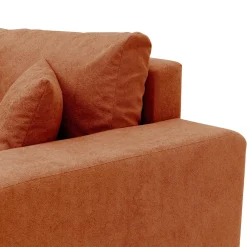 Garnero Arredamenti Divani Lineari|Divani Letto-Divano letto 3 posti 248x90cm con contenitore in Floty Tessuto Velo Rosso Mattone