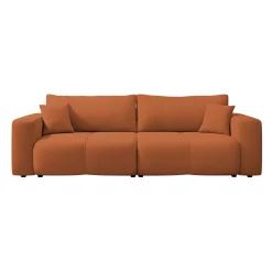 Garnero Arredamenti Divani Lineari|Divani Letto-Divano letto 3 posti 248x90cm con contenitore in Floty Tessuto Velo Rosso Mattone