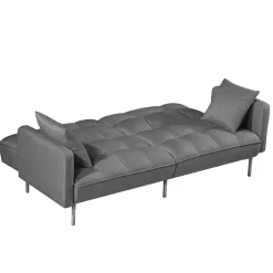Garnero Arredamenti Divani Lineari|Divani Letto-Divano letto 2 posti 193x58cm grigio acciaio Cassandra