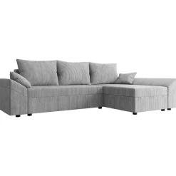 Garnero Arredamenti Divani Angolari|Divani Letto-Divano letto 3 posti 240x145cm matrimoniale angolare velluto a coste grigio Appia Velluto Poso Grigio