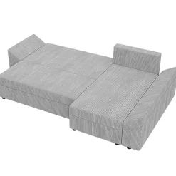 Garnero Arredamenti Divani Angolari|Divani Letto-Divano letto 3 posti 240x145cm matrimoniale angolare velluto a coste grigio Appia Velluto Poso Grigio