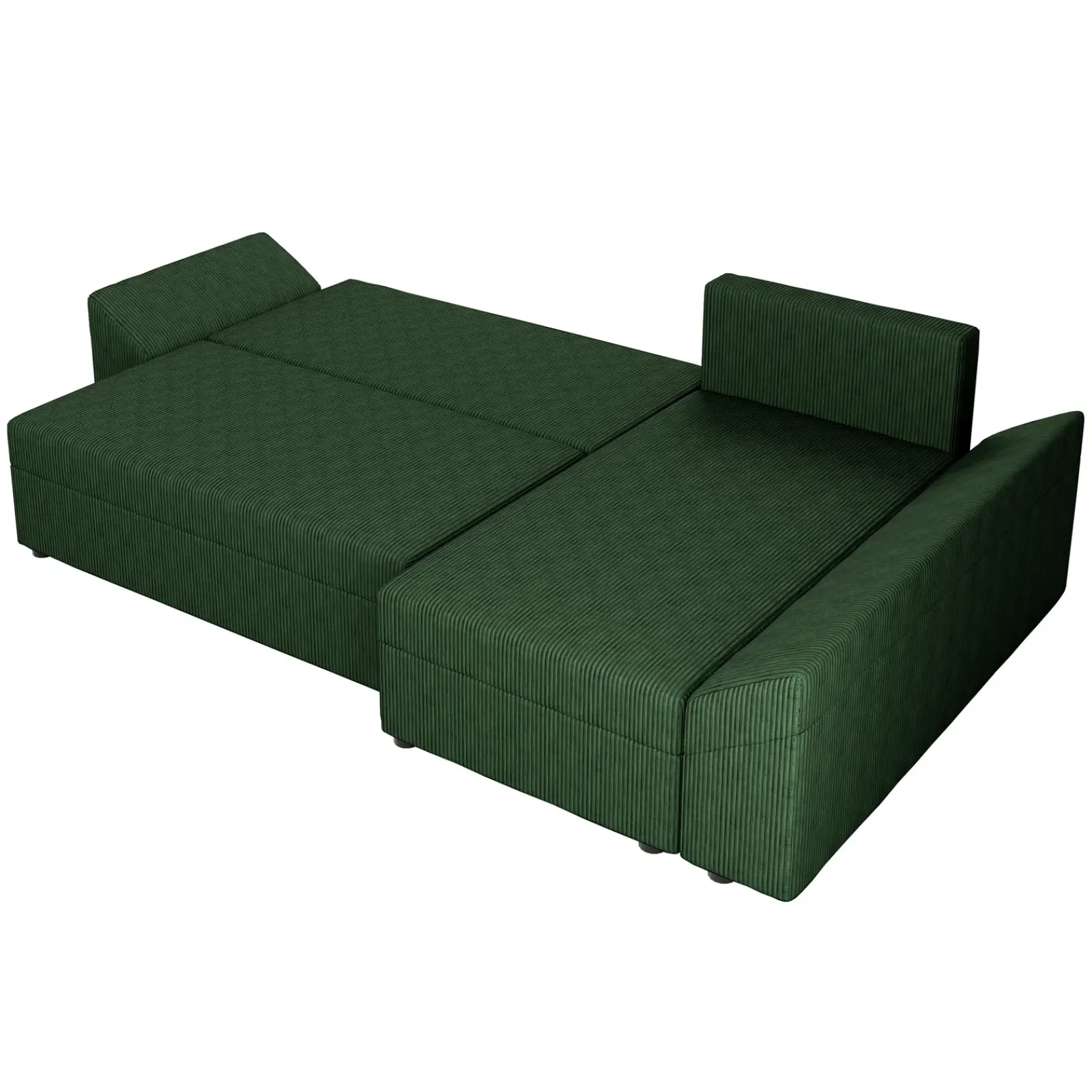 Garnero Arredamenti Divani Angolari|Divani Letto-Divano letto 3 posti 240x145cm matrimoniale angolare velluto a coste verde Appia Velluto Poso Verde