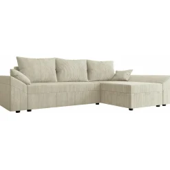 Garnero Arredamenti Divani Angolari|Divani Letto-Divano letto 3 posti 240x145cm matrimoniale angolare velluto a coste beige Appia Velluto Poso Beige