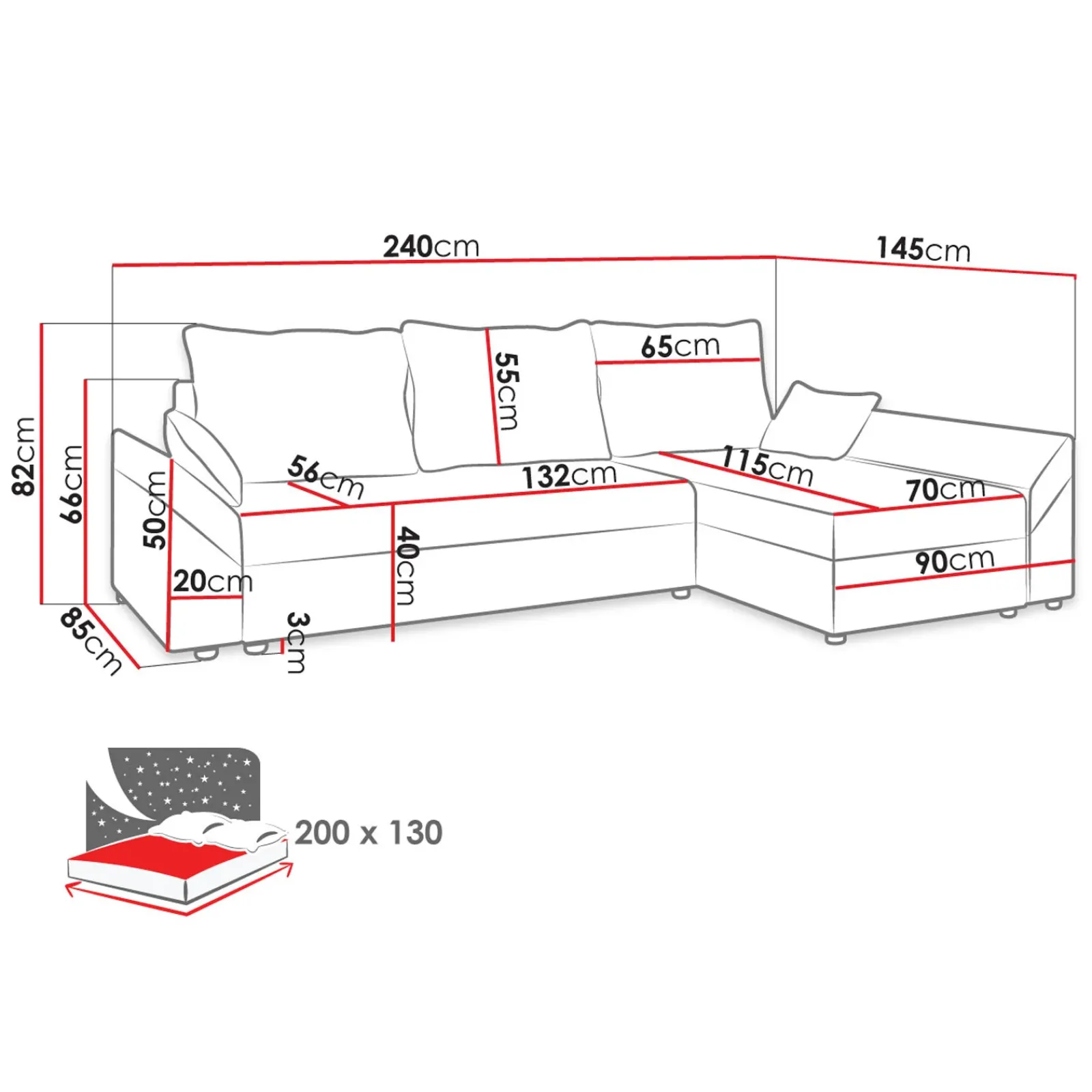 Garnero Arredamenti Divani Angolari|Divani Letto-Divano letto 3 posti 240x145cm matrimoniale angolare velluto a coste senape ocra Appia Velluto Poso Senape