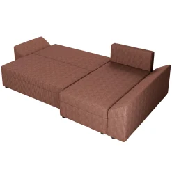 Garnero Arredamenti Divani Angolari|Divani Letto-Divano letto 3 posti 240x145cm matrimoniale angolare velluto a coste rosa Appia Velluto Poso Rosa