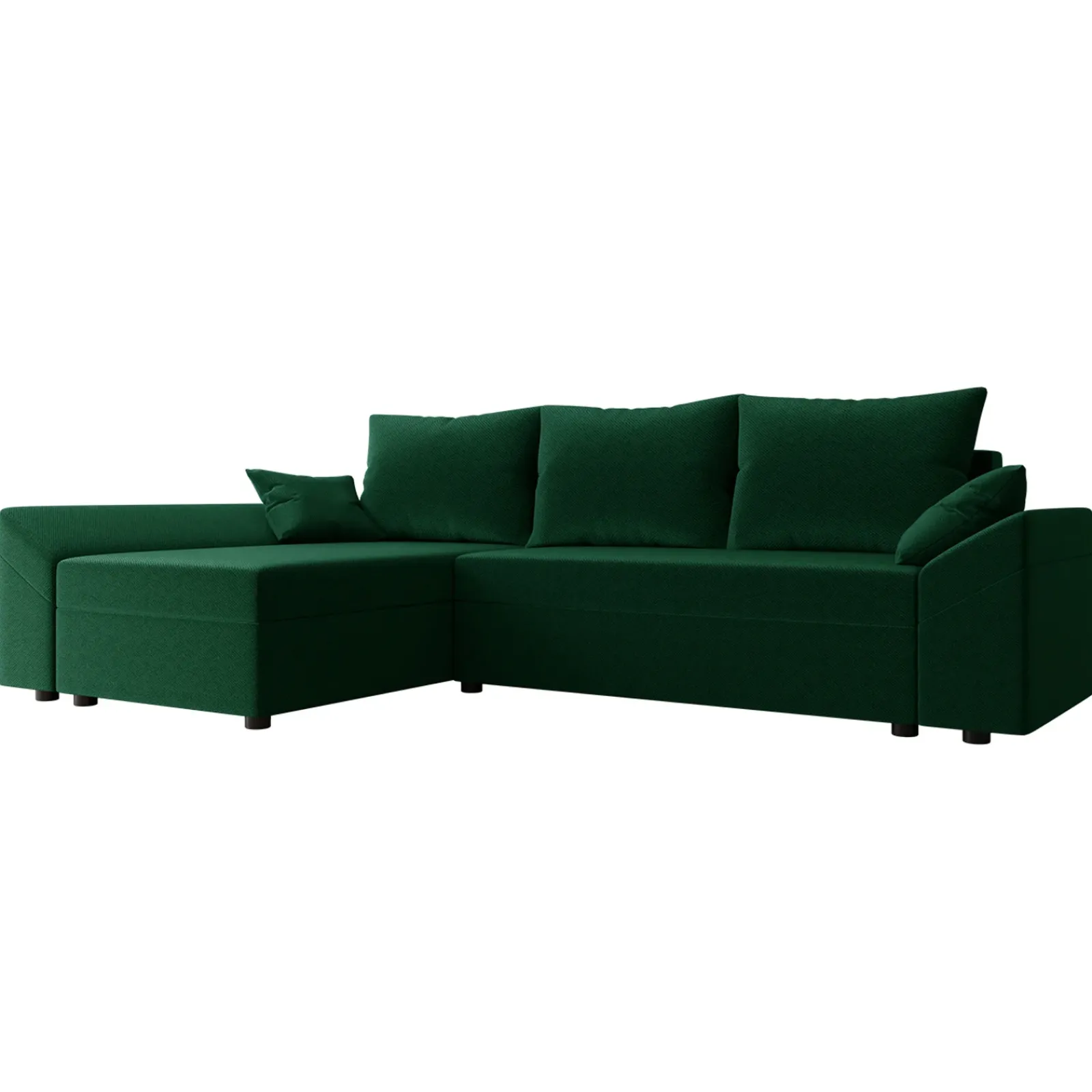 Garnero Arredamenti Divani Angolari|Divani Letto-Divano letto 3 posti 240x145cm matrimoniale angolare verde Appia Tessuto Felpato Kronos Verde