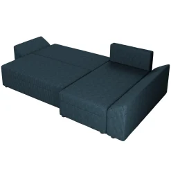 Garnero Arredamenti Divani Angolari|Divani Letto-Divano letto 3 posti 240x145cm matrimoniale angolare velluto a coste blu Appia Velluto Poso Blu