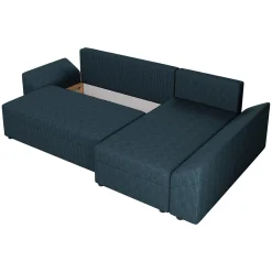 Garnero Arredamenti Divani Angolari|Divani Letto-Divano letto 3 posti 240x145cm matrimoniale angolare velluto a coste blu Appia Velluto Poso Blu