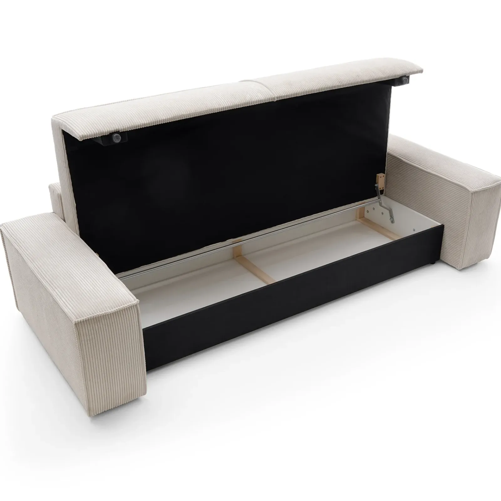 Garnero Arredamenti Divani Letto|Divani Letto-Divano letto 3 posti 257x106cm velluto a coste beige Snuggle Velluto a Coste Poso Beige