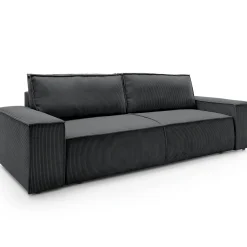 Garnero Arredamenti Divani Letto|Divani Letto-Divano letto 3 posti 257x106cm velluto a coste antracite Snuggle Velluto a Coste Poso Antracite