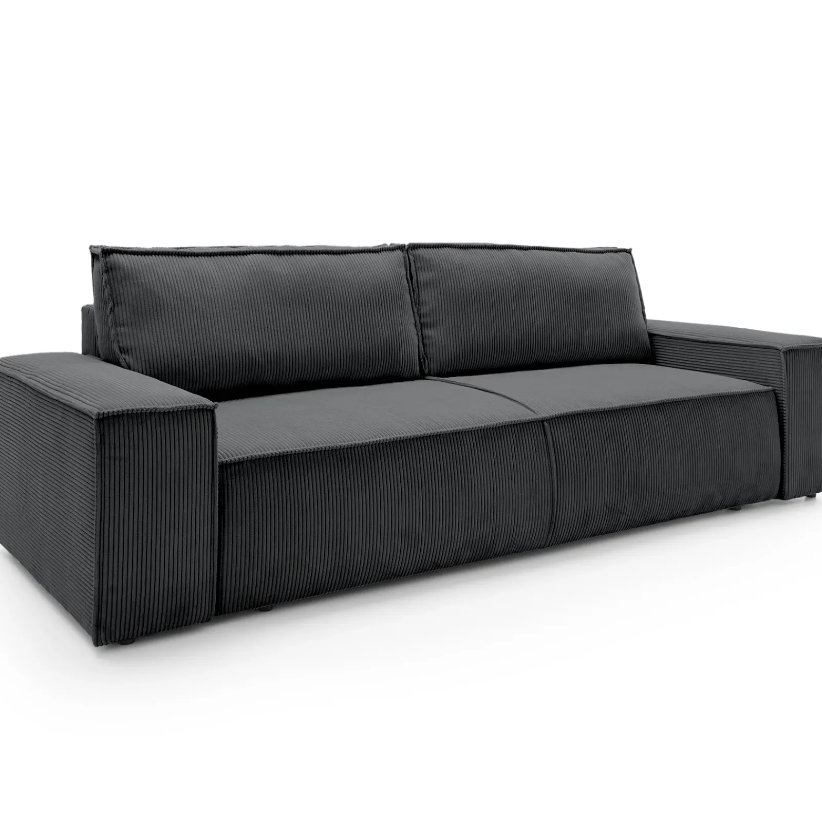 Garnero Arredamenti Divani Letto|Divani Letto-Divano letto 3 posti 257x106cm velluto a coste antracite Snuggle Velluto a Coste Poso Antracite