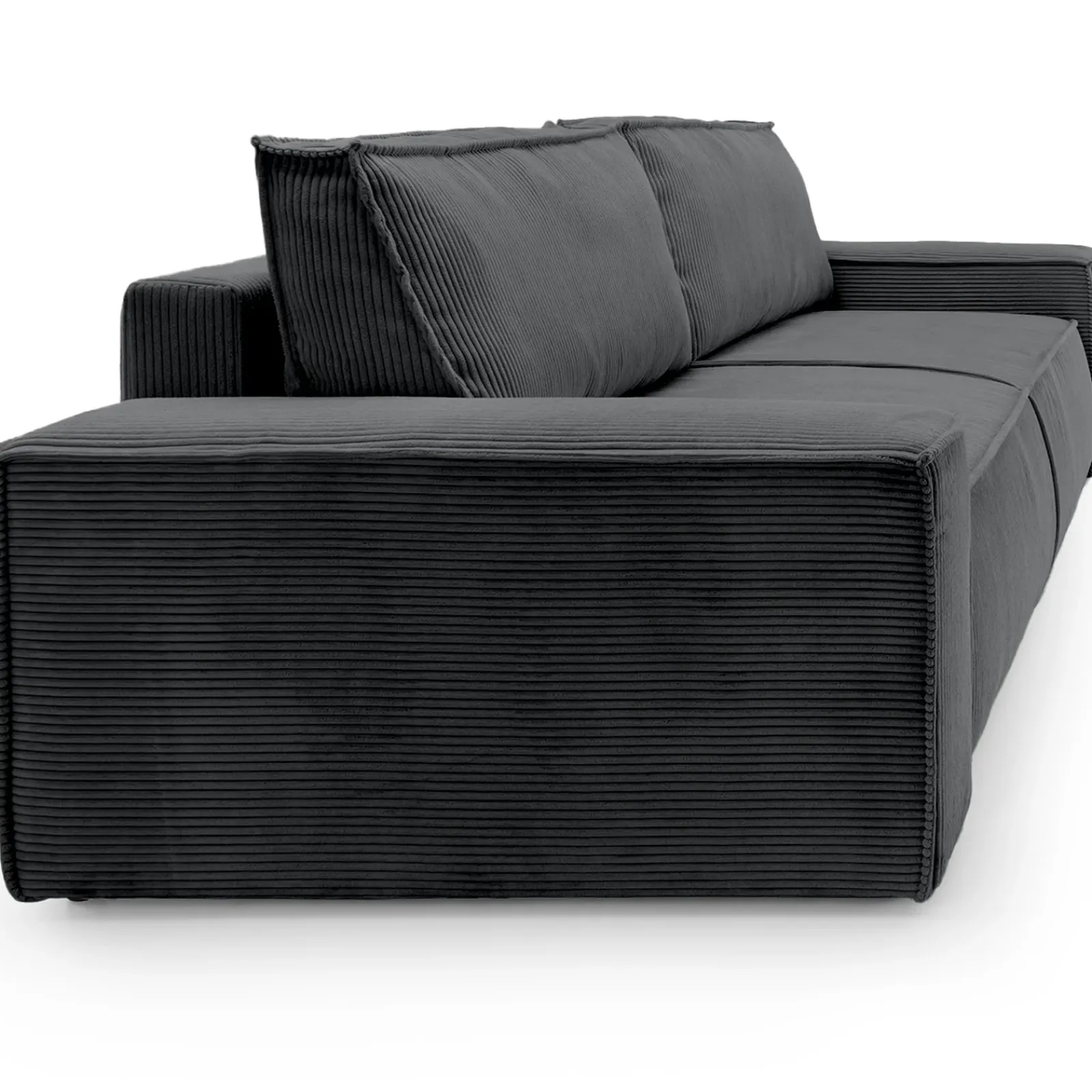 Garnero Arredamenti Divani Letto|Divani Letto-Divano letto 3 posti 257x106cm velluto a coste antracite Snuggle Velluto a Coste Poso Antracite