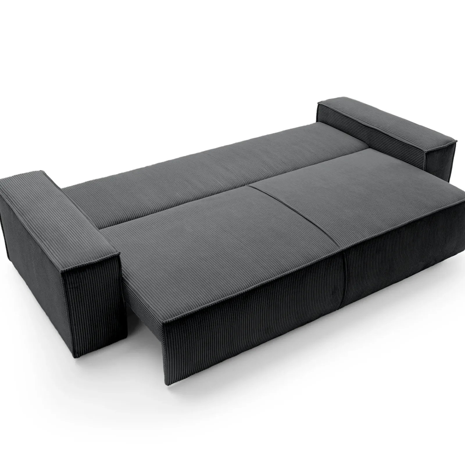 Garnero Arredamenti Divani Letto|Divani Letto-Divano letto 3 posti 257x106cm velluto a coste antracite Snuggle Velluto a Coste Poso Antracite