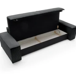 Garnero Arredamenti Divani Letto|Divani Letto-Divano letto 3 posti 257x106cm velluto a coste antracite Snuggle Velluto a Coste Poso Antracite