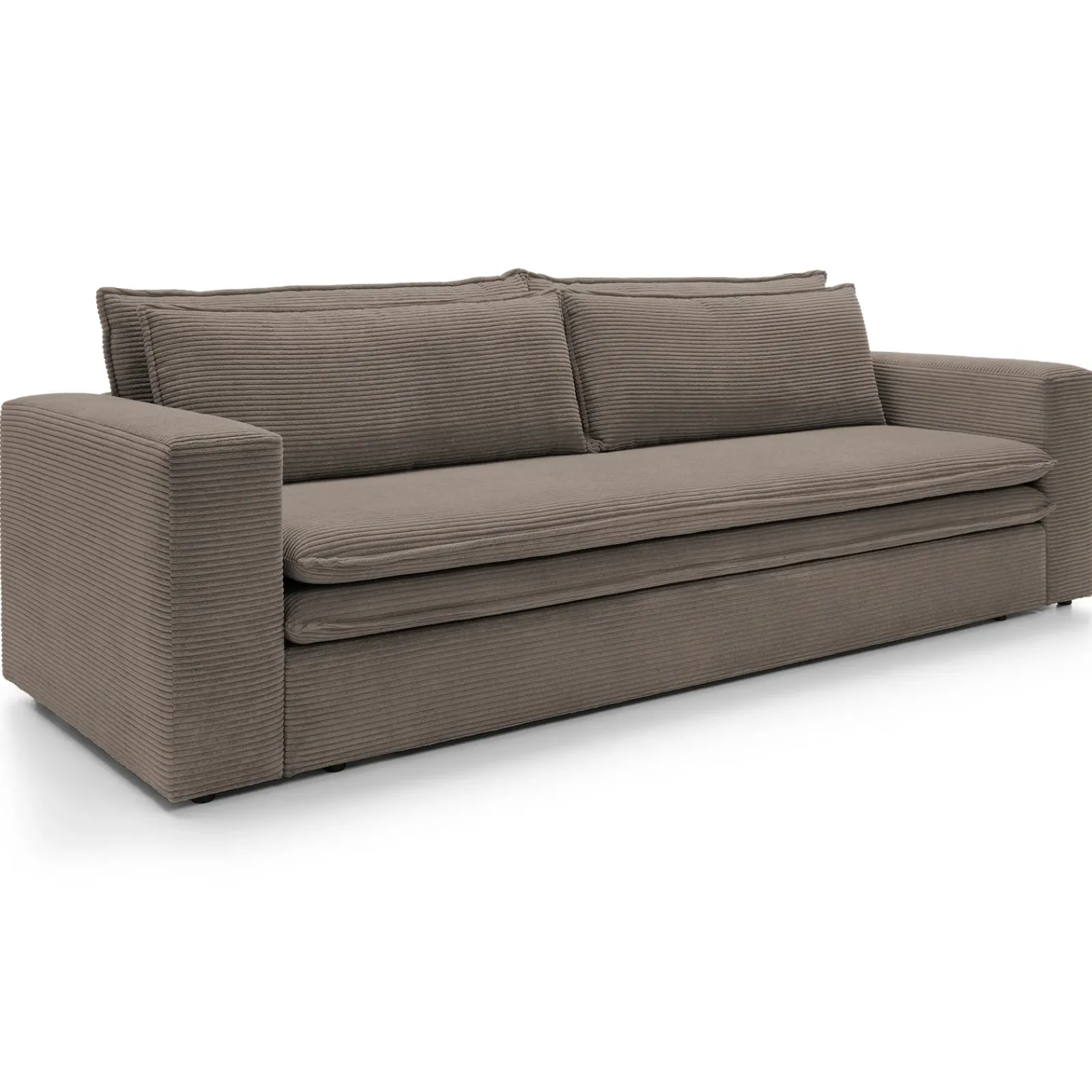 Garnero Arredamenti Divani Letto|Divani Letto-Divano letto 3 posti 244x95cm velluto a coste marrone Restful Velluto a Coste Poso Marrone