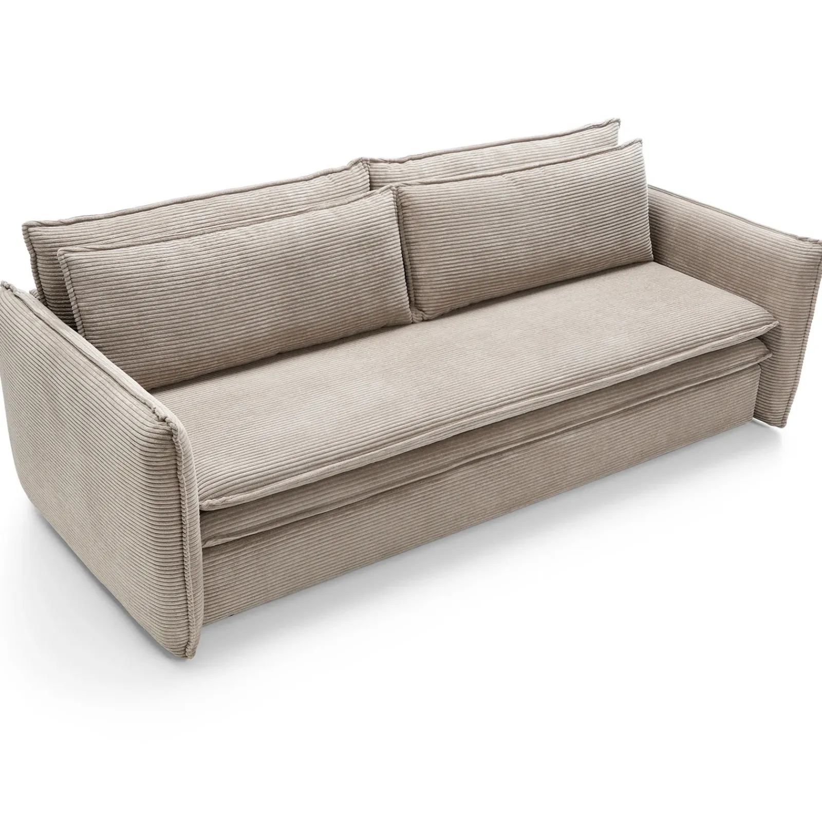 Garnero Arredamenti Divani Letto|Divani Letto-Divano letto 3 posti 229x103cm velluto a coste tortora Softure