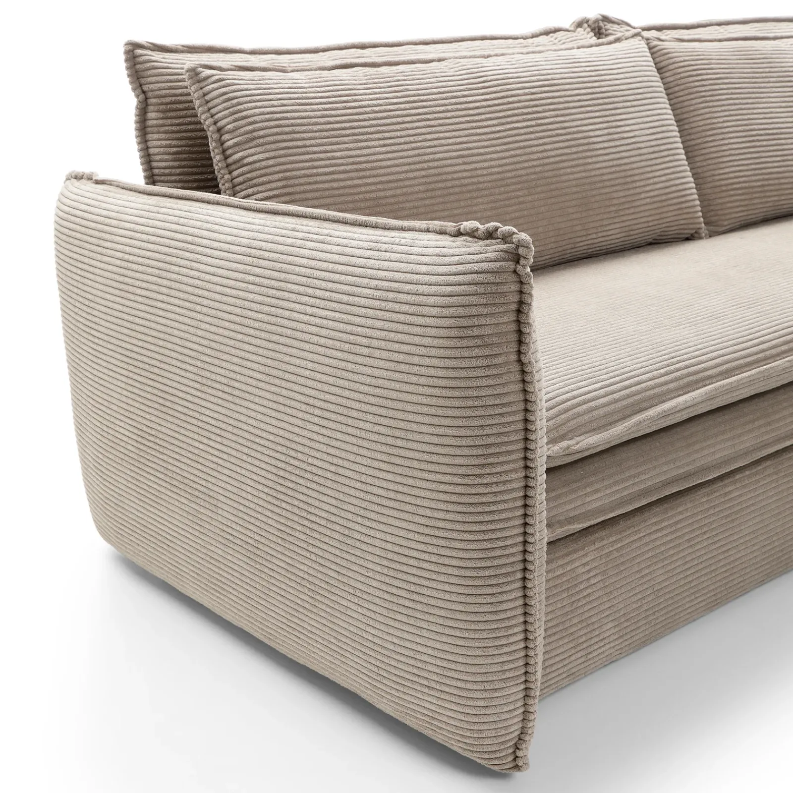 Garnero Arredamenti Divani Letto|Divani Letto-Divano letto 3 posti 229x103cm velluto a coste tortora Softure