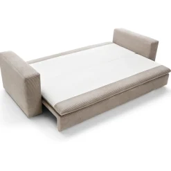 Garnero Arredamenti Divani Letto|Divani Letto-Divano letto 3 posti 244x95cm velluto a coste tortora Restful Velluto a Coste Poso Tortora