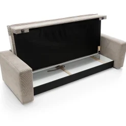 Garnero Arredamenti Divani Letto|Divani Letto-Divano letto 3 posti 244x95cm velluto a coste tortora Restful Velluto a Coste Poso Tortora