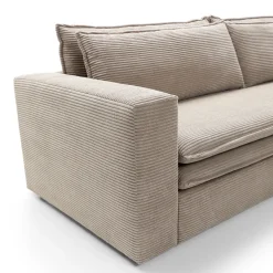 Garnero Arredamenti Divani Letto|Divani Letto-Divano letto 3 posti 244x95cm velluto a coste tortora Restful Velluto a Coste Poso Tortora