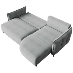 Garnero Arredamenti Divani Angolari|Divani Letto-Divano letto angolare 3 posti 244x165cm tessuto grigio Lollypop Tessuto Peluche Onega Grigio