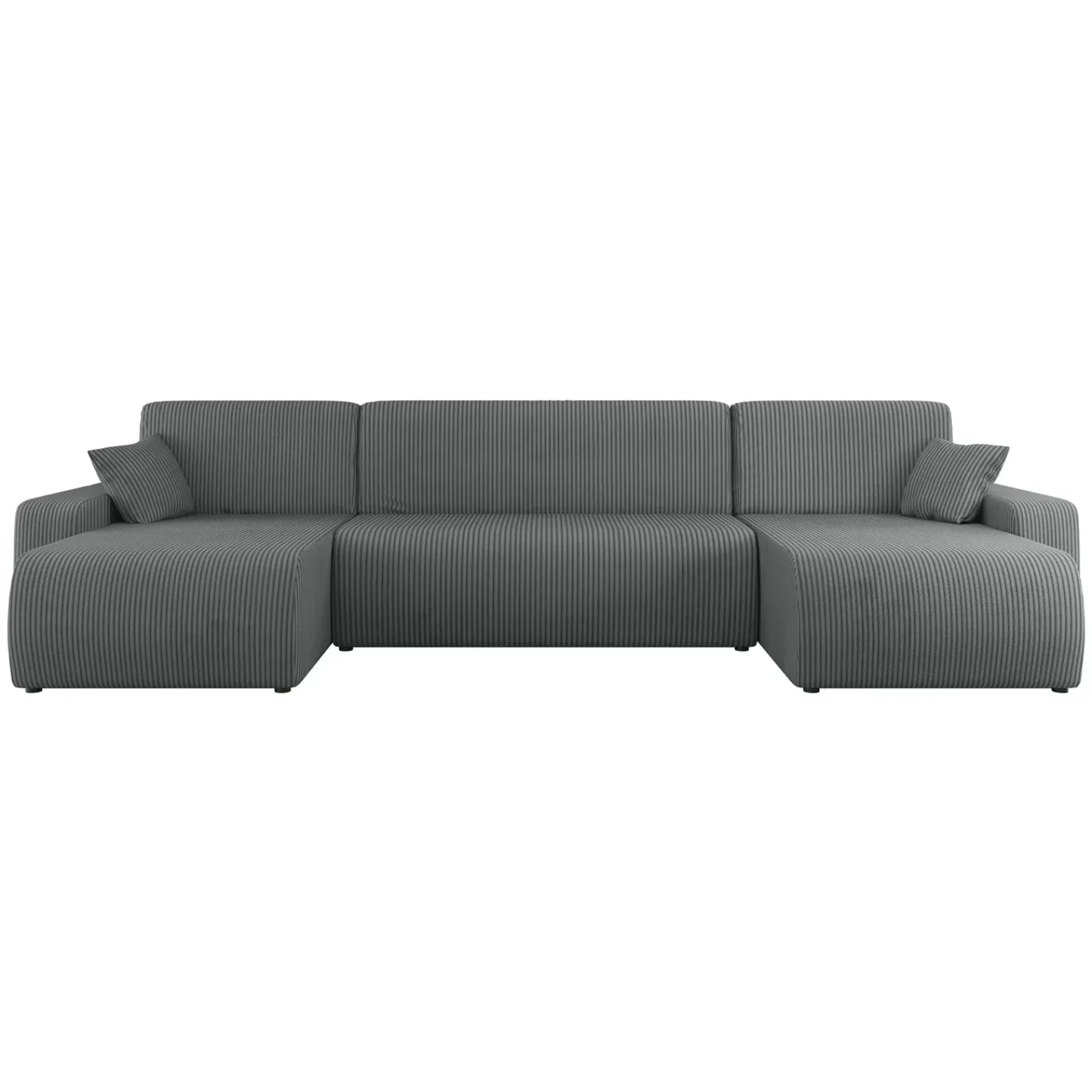 Garnero Arredamenti Divani Angolari|Divani Letto-Divano letto angolare 5 posti 312x145cm con contenitore a coste antracite Slurp Velluto Poso Antracite