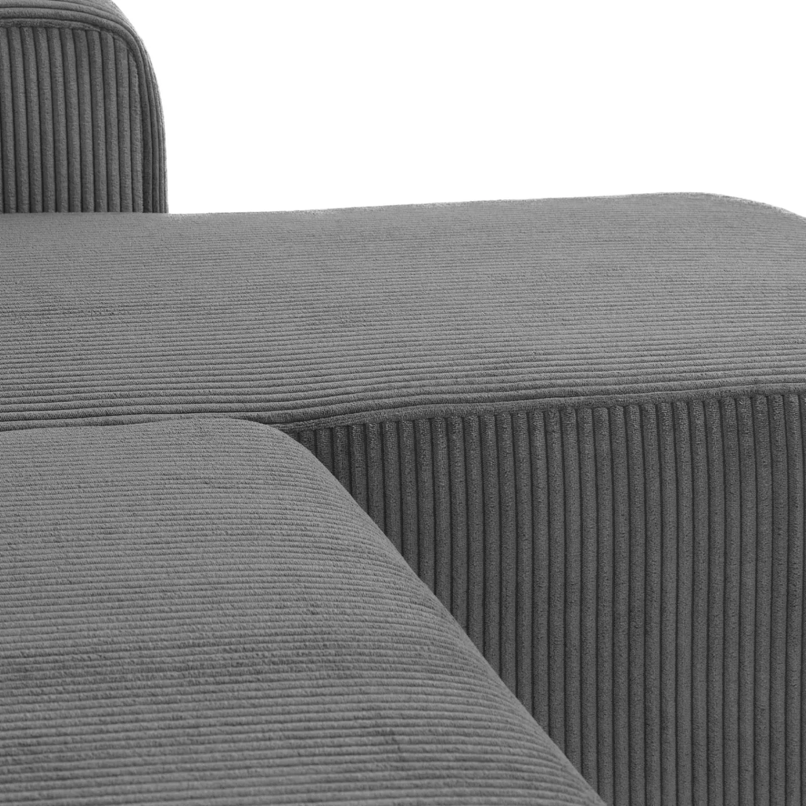 Garnero Arredamenti Divani Angolari|Divani Letto-Divano letto angolare 5 posti 312x145cm con contenitore a coste antracite Slurp Velluto Poso Antracite