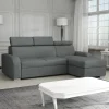 Garnero Arredamenti Divani Angolari|Divani Letto-Divano letto angolare 3 posti 235x170cm con box contenitore grigio Tebro