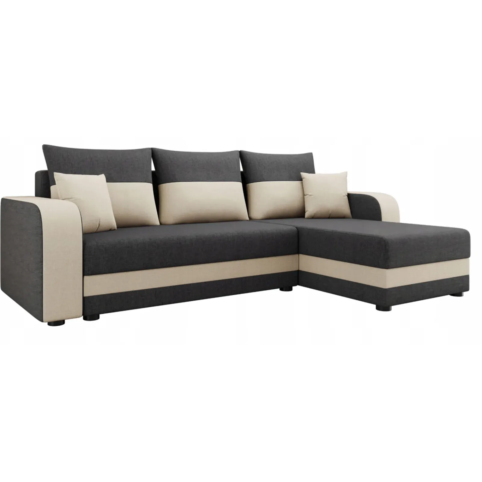 Garnero Arredamenti Divani Angolari|Divani Letto-Divano letto angolare 3 posti 237x139cm reversibile grigio beige Ponza Tessuto Treccia Fine Lux Grigio Beige