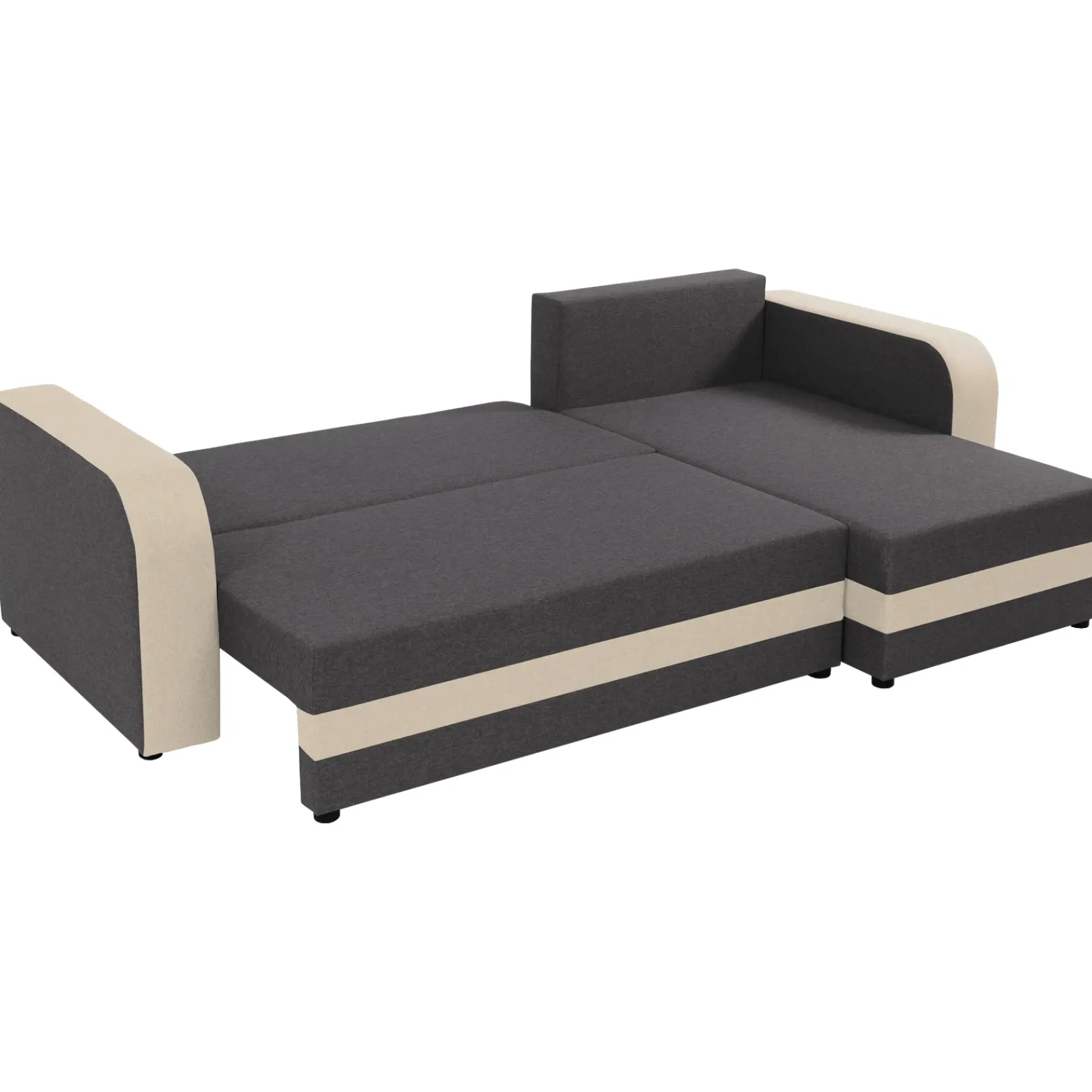 Garnero Arredamenti Divani Angolari|Divani Letto-Divano letto angolare 3 posti 237x139cm reversibile grigio beige Ponza Tessuto Treccia Fine Lux Grigio Beige